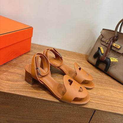 HM 26ss High Heel Sandal 50 Camel Brown Calfskin 638411
