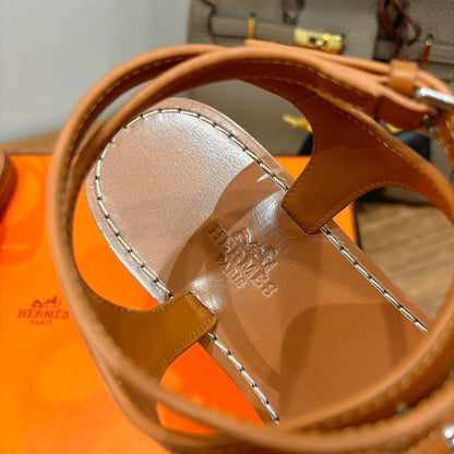 HM 26ss Sandals Camel Brown Genuine Leather 638534