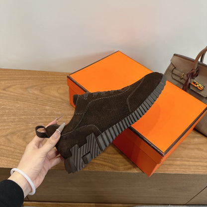 HM 26ss Sneakers Brown Fabric Suede 638582