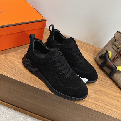 HM 26ss Sneakers Black Fabric Suede 638583