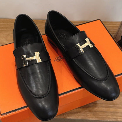 HM 26ss Loafers Black Calfskin 638350