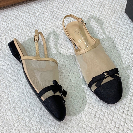 Chanel 2026 Slingback Flats Mesh Grosgrain 792615