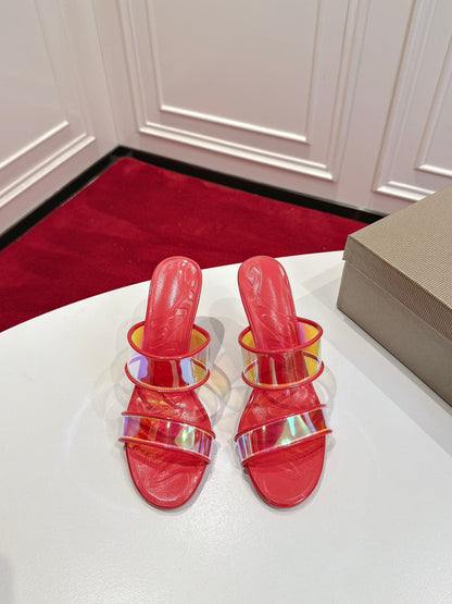 Christian Louboutin 2026 Just Loubi 100mm Mules PVC Lambskin 780411