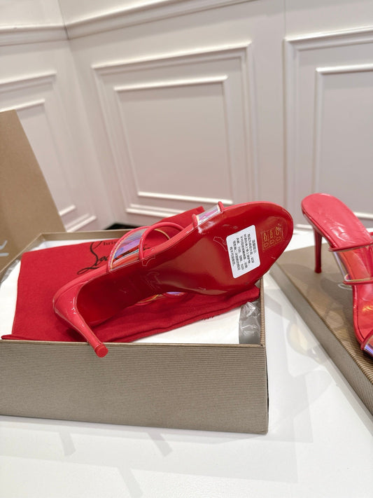 Christian Louboutin 2026 Just Loubi 100mm Mules PVC Lambskin 780411