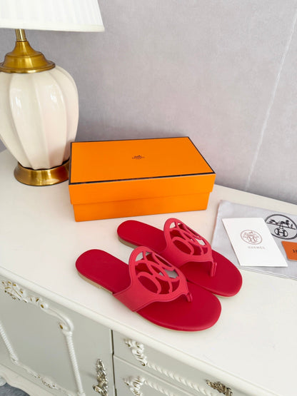 HM 26ss Pig-Nose Slipper Red Leather 605907