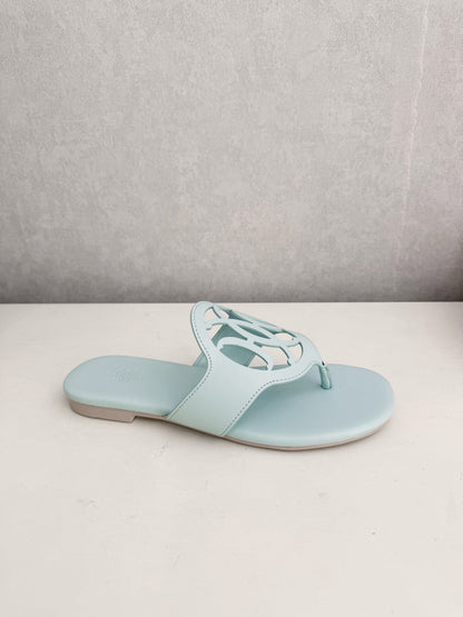 HM 26ss Pig-Nose Slipper Baby Blue Leather 605910
