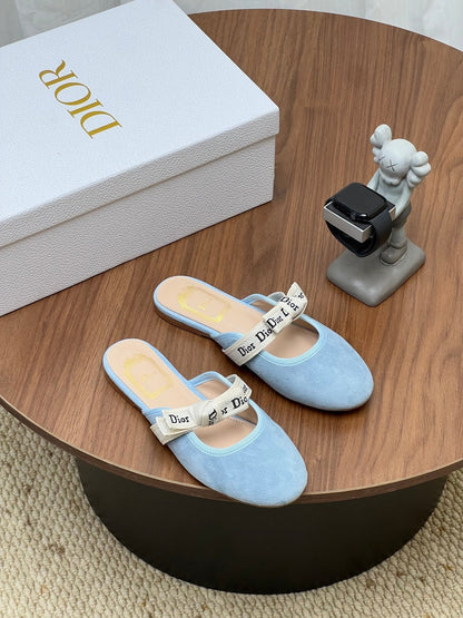 Dior 2026 J'Adior Mule Blue Velvet Cowhide 846582