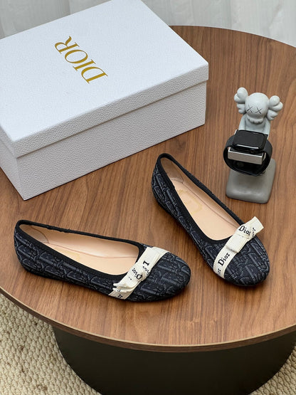 Dior 2026 Oblique Pattern Ballet Flat Fabric Cowhide 846593