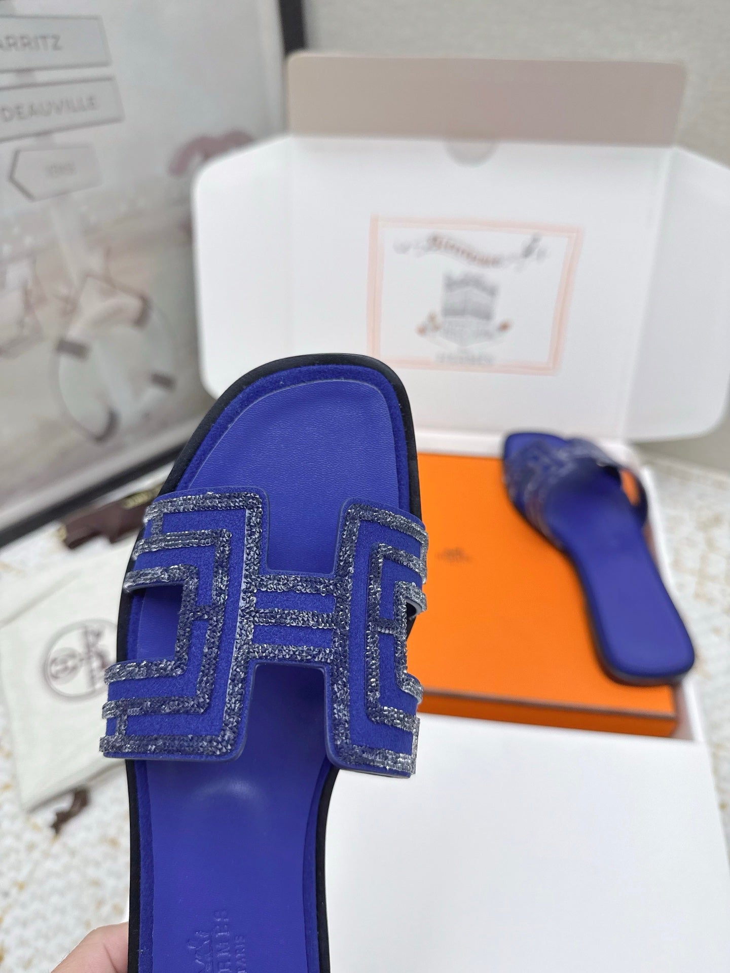 HM 26ss Oran Sandals Cobalt Blue Cowhide 625225