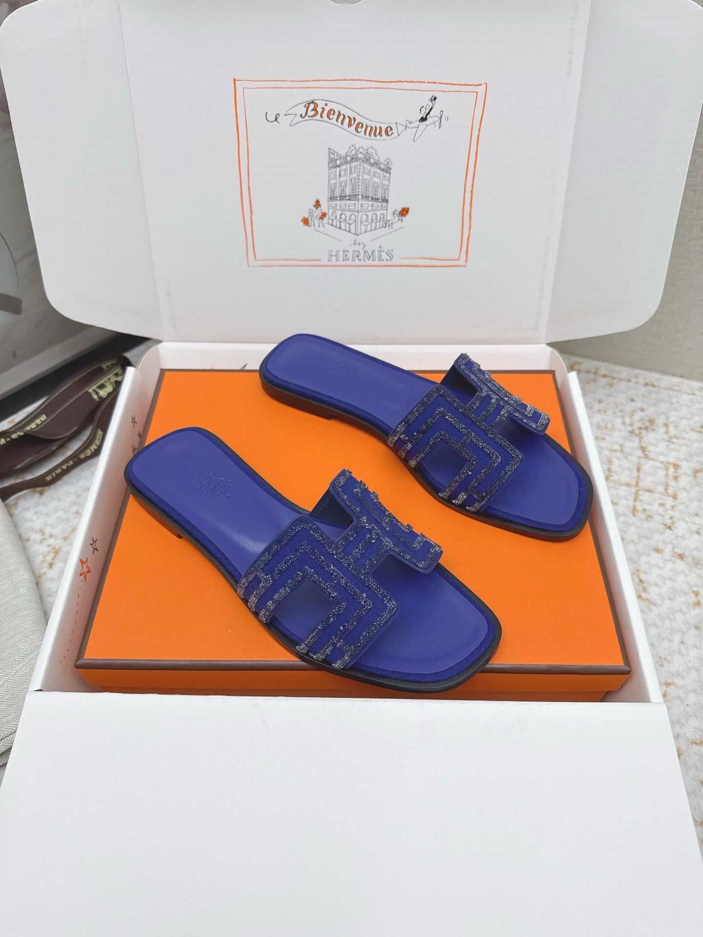HM 26ss Oran Sandals Cobalt Blue Cowhide 625225