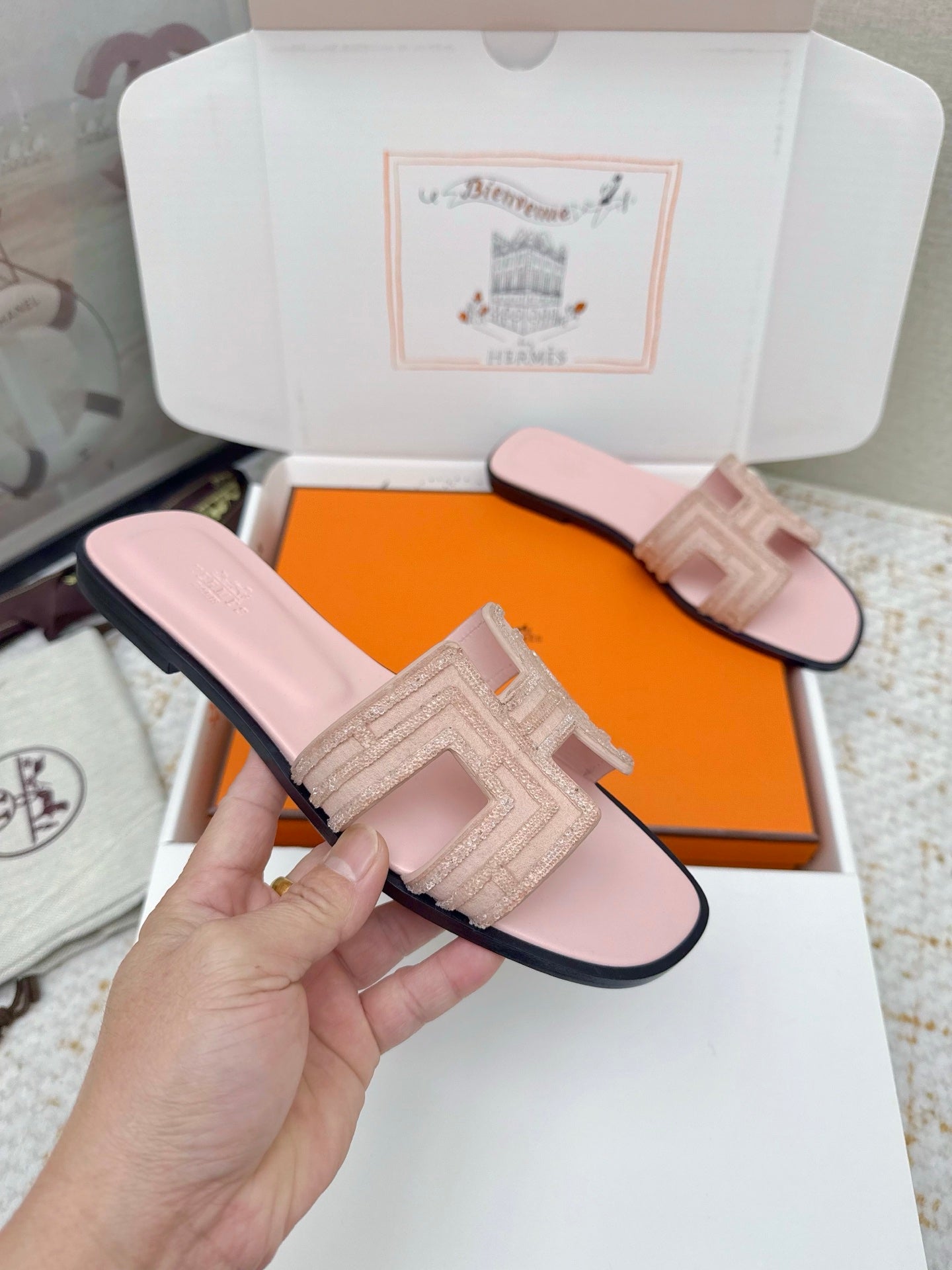HM 26ss Oran Sandals Light Pink Cowhide 625226