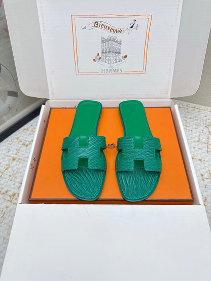 HM 26ss Oran Sandals Dark Green Cowhide 625049