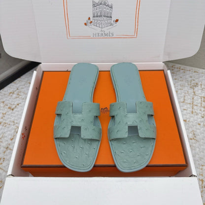 HM 26ss Oran Sandals Ostrich Leather 625092