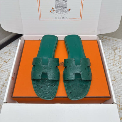 HM 26ss Oran Sandals Ostrich Leather 625092