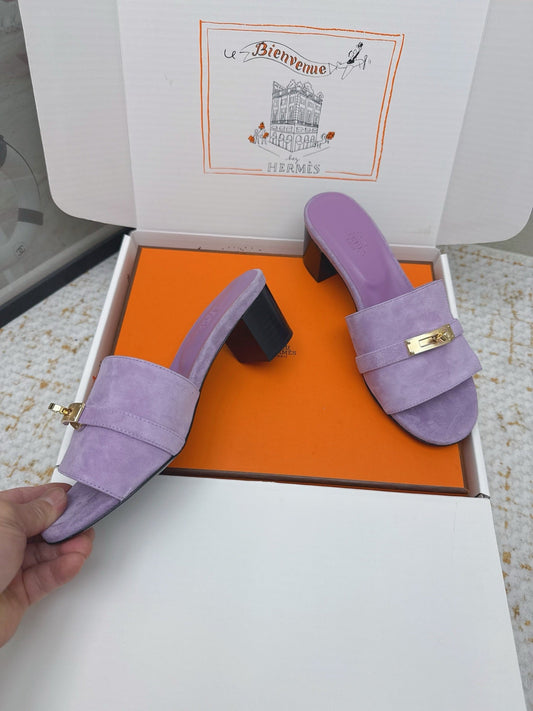 HM 26ss Oasis Sandals 50 Purple Suede Cowhide 625150