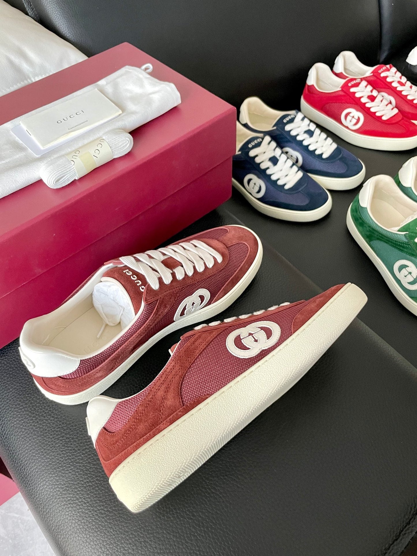 GG 26 Sneaker Burgundy Suede Sheepskin 632809