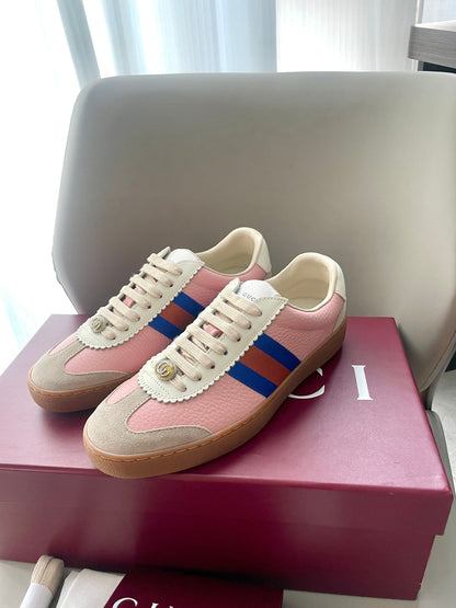GG 26 Sneaker Beige Pink Cowhide Suede 632804