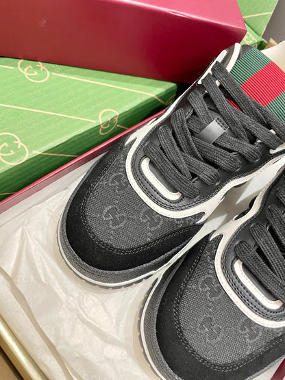 GG 26 Sneaker Black Red Green Cowhide 632872