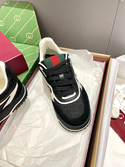 GG 26 Sneaker Black Red Green Cowhide 632872