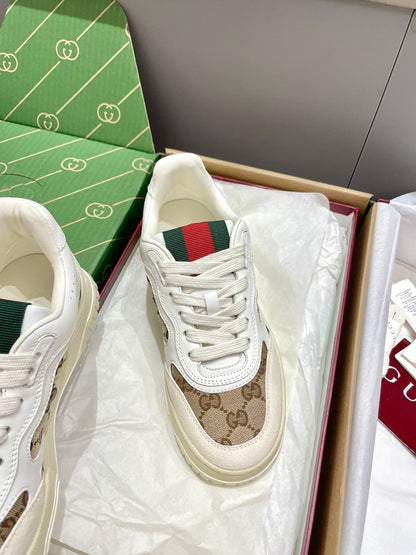 GG 26 Sneaker White Beige Canvas Suede 632875