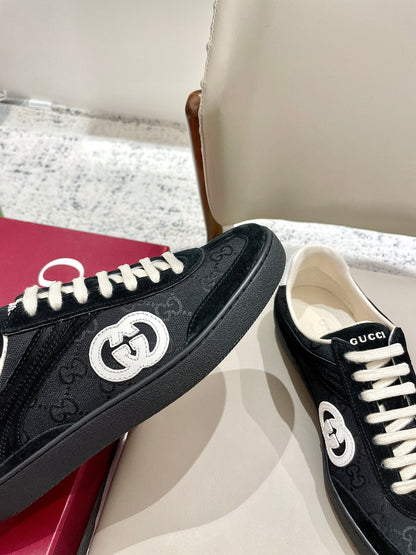 GG 26 Sneaker Black Monogram Suede Sheepskin 632815