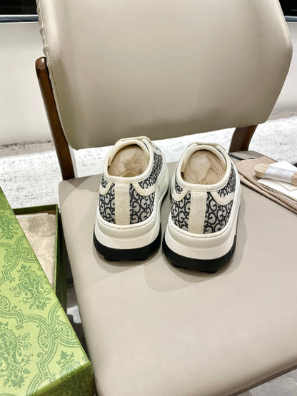 GG 26 Platform Sneaker Black White Monogram Canvas 632836
