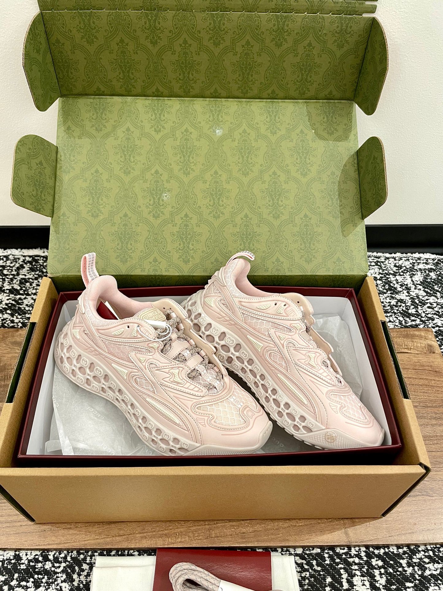 GG 26 Casual Sneakers Light Pink Mesh Cowhide 632866