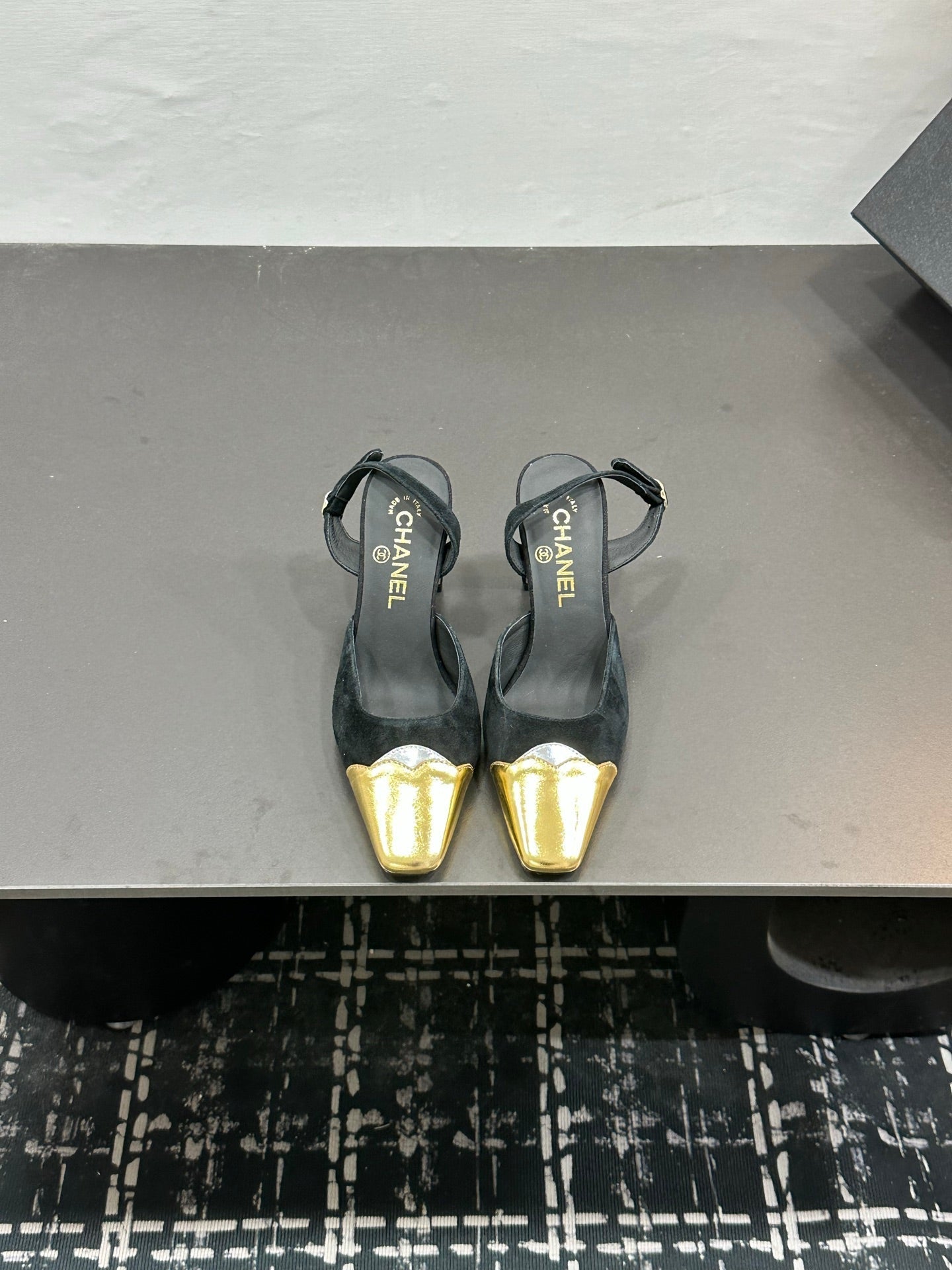 Chanel 2026 Back Strap Square Heels Pumps Leather Sheepskin 832511