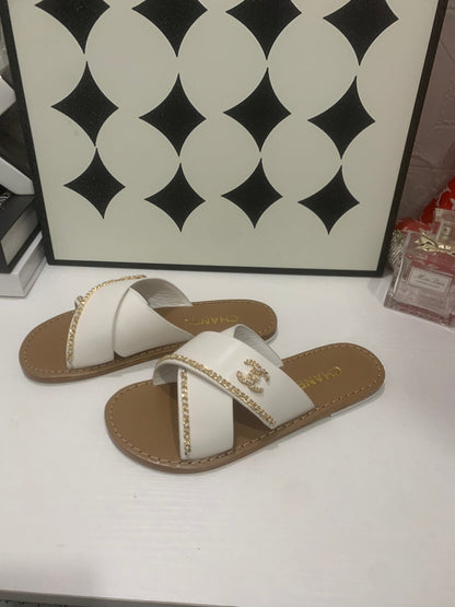 Chanel 2026 Flats Slide Sandals Calfskin 802340