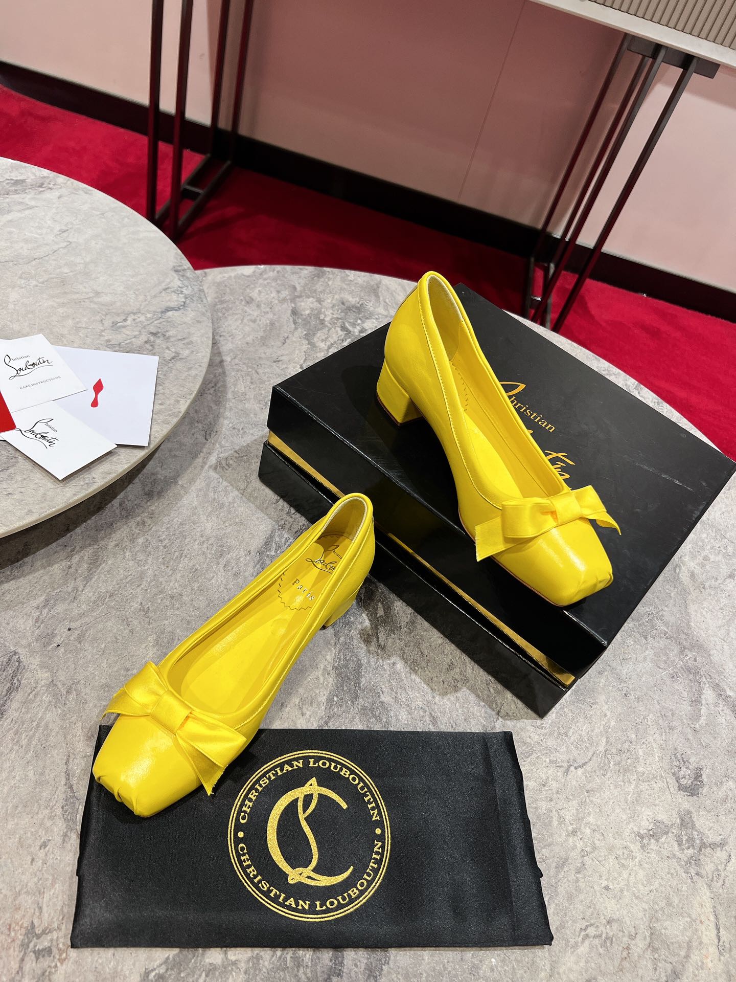 Christian Louboutin Mamadrague Block Heel Pumps Leather 825310