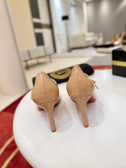 Christian Louboutin Miss Jane 85mm Pump Suede And Patent Leather 825372