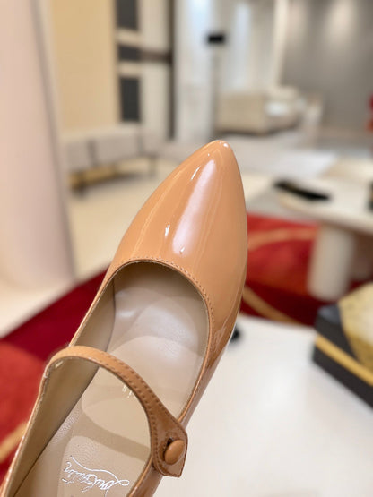 Christian Louboutin Miss Jane 85mm Pump Suede And Patent Leather 825372