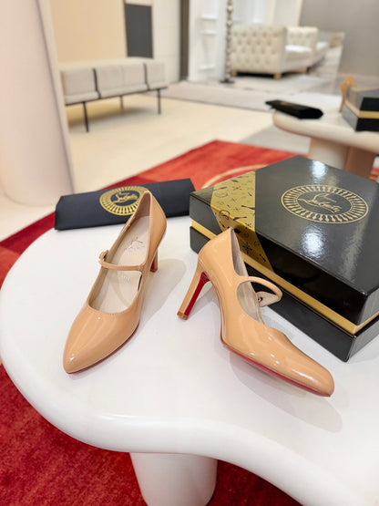 Christian Louboutin Miss Jane 85mm Pump Suede And Patent Leather 825372
