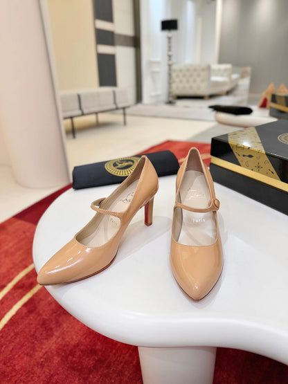 Christian Louboutin Miss Jane 85mm Pump Suede And Patent Leather 825372