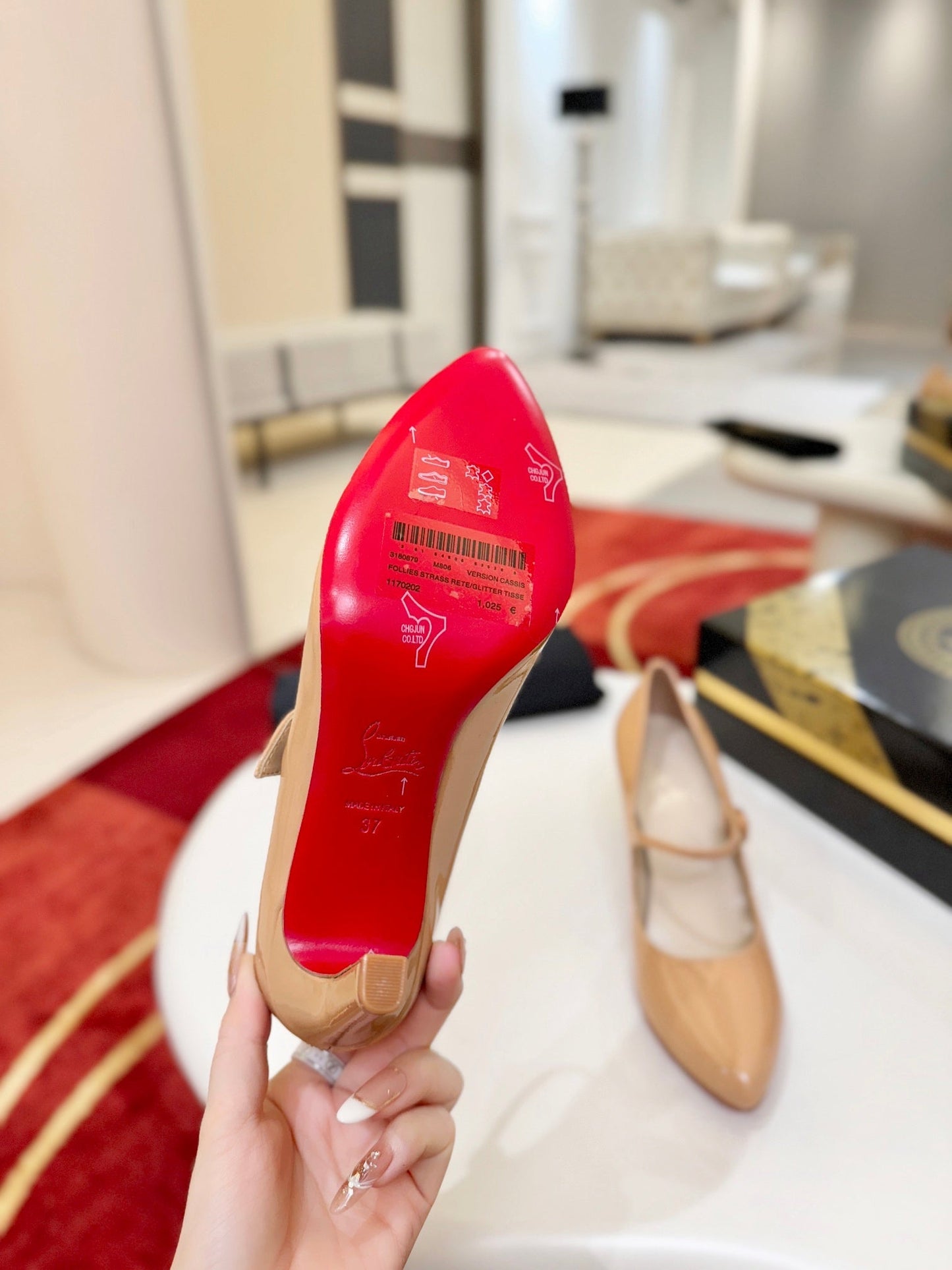 Christian Louboutin Miss Jane 85mm Pump Suede And Patent Leather 825372