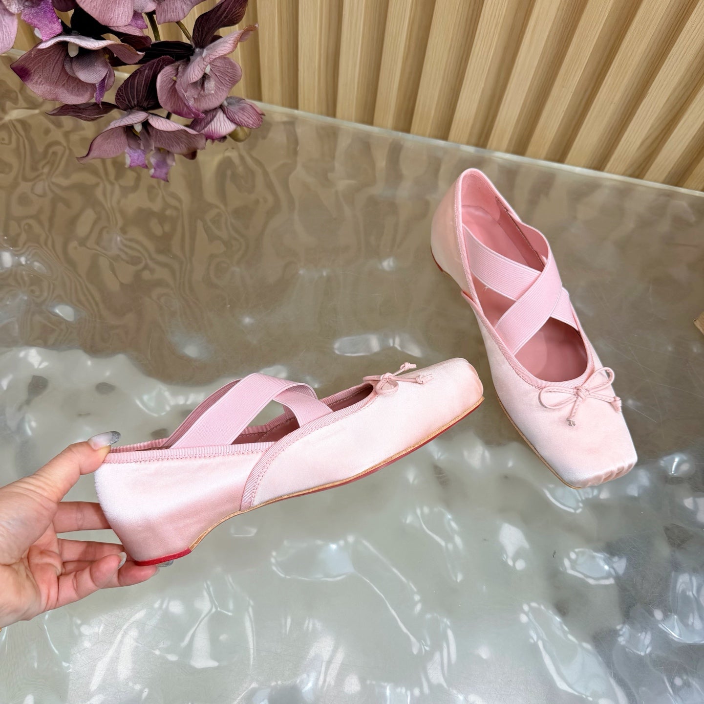 Christian Louboutin 2026 Cassiasticina Ballet Flats Silk Sheepskin 698252