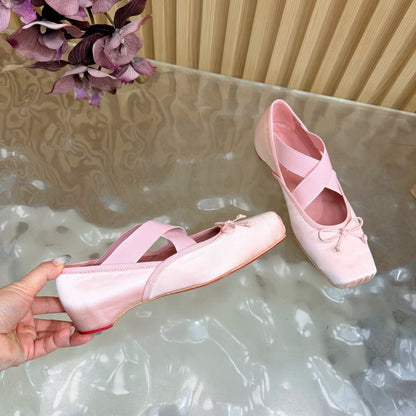 Christian Louboutin 2026 Cassiasticina Ballet Flats Silk Sheepskin 698252
