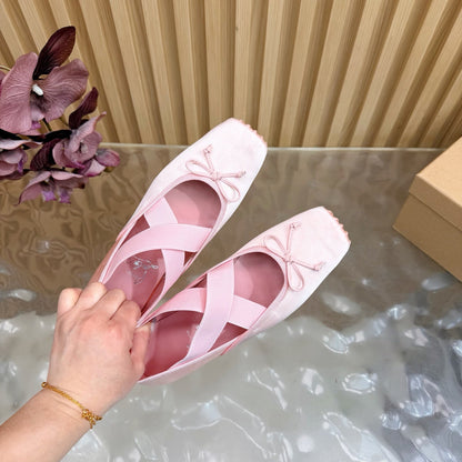 Christian Louboutin 2026 Cassiasticina Ballet Flats Silk Sheepskin 698252
