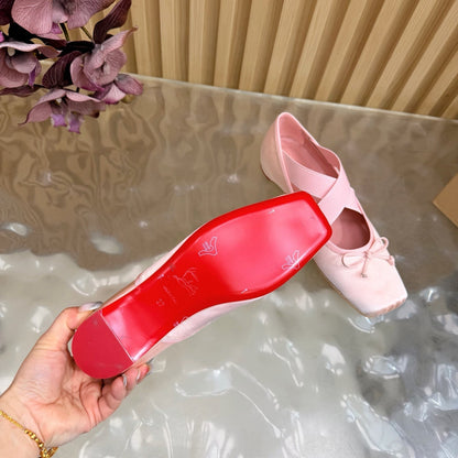 Christian Louboutin 2026 Cassiasticina Ballet Flats Silk Sheepskin 698252