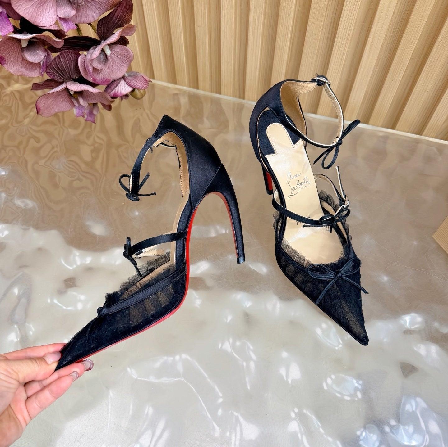 Christian Louboutin 2026 Travalata 85MM Tutulle Pumps Mesh Satin 698234