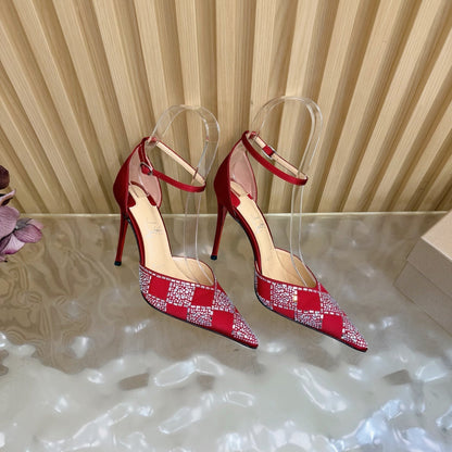 Christian Louboutin 2026 Slingback Pumps 100mm Silk Rhinestone 775986