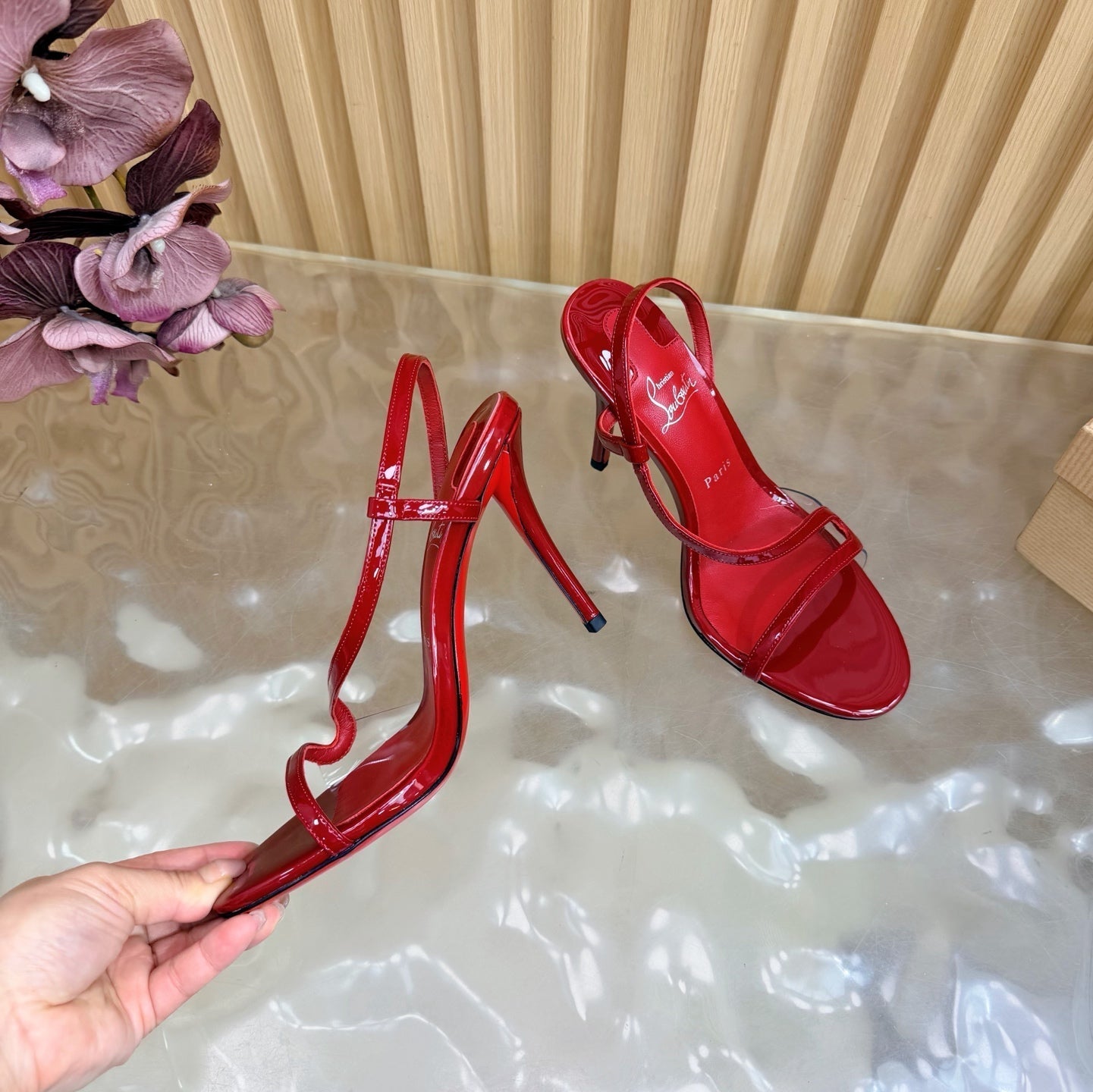 Christian Louboutin 2026 Rosa Z Slingback Sandals 100mm Patent Leather 776004