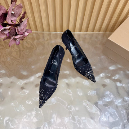 Christian Louboutin 2026 Miss Z Degrastrass 80mm Pumps Mesh Crystal Embellishments 776009