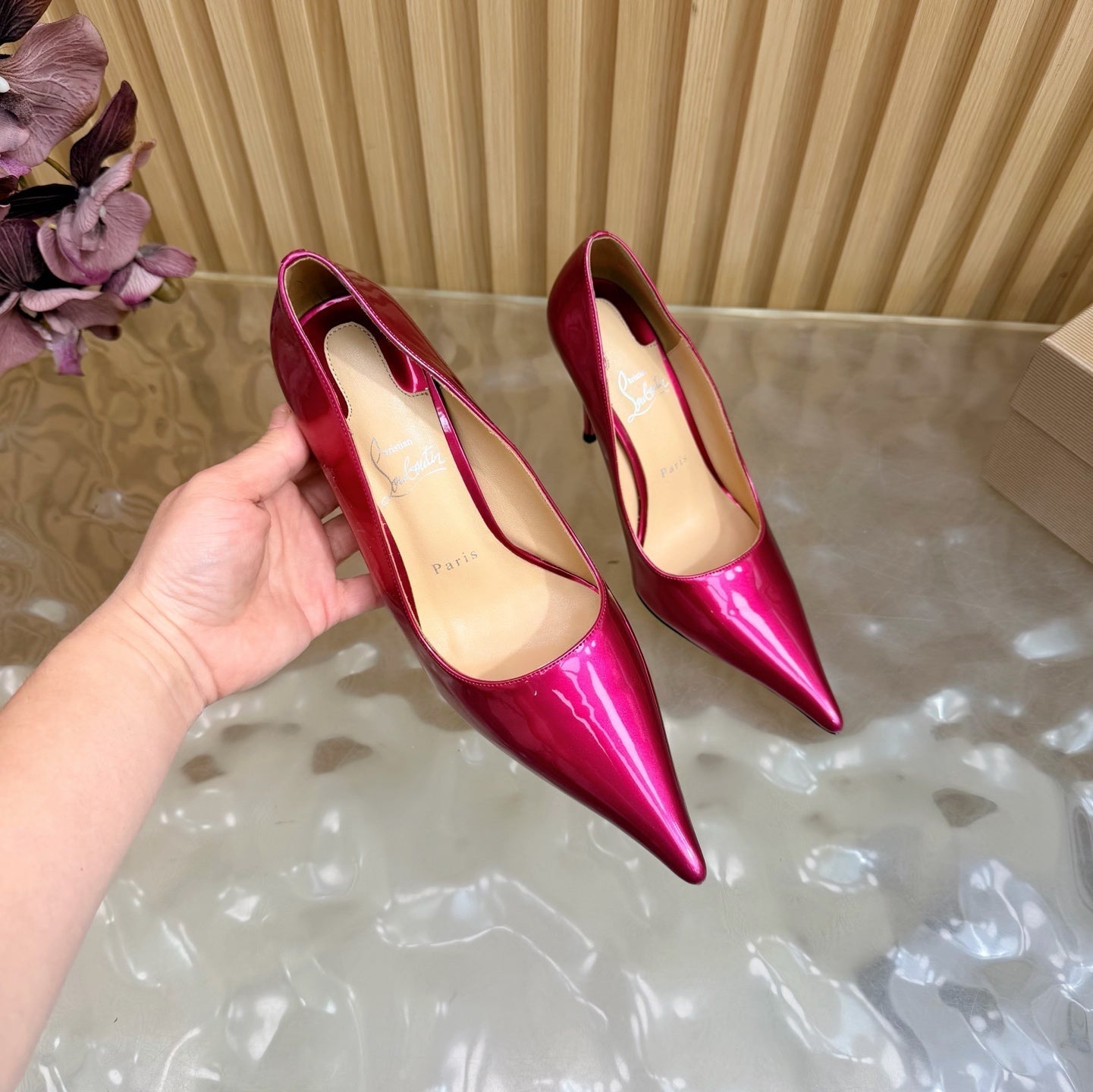 Christian Louboutin 2026 Miss Z 100mm Pumps Pearlescent Patent Leather 776030