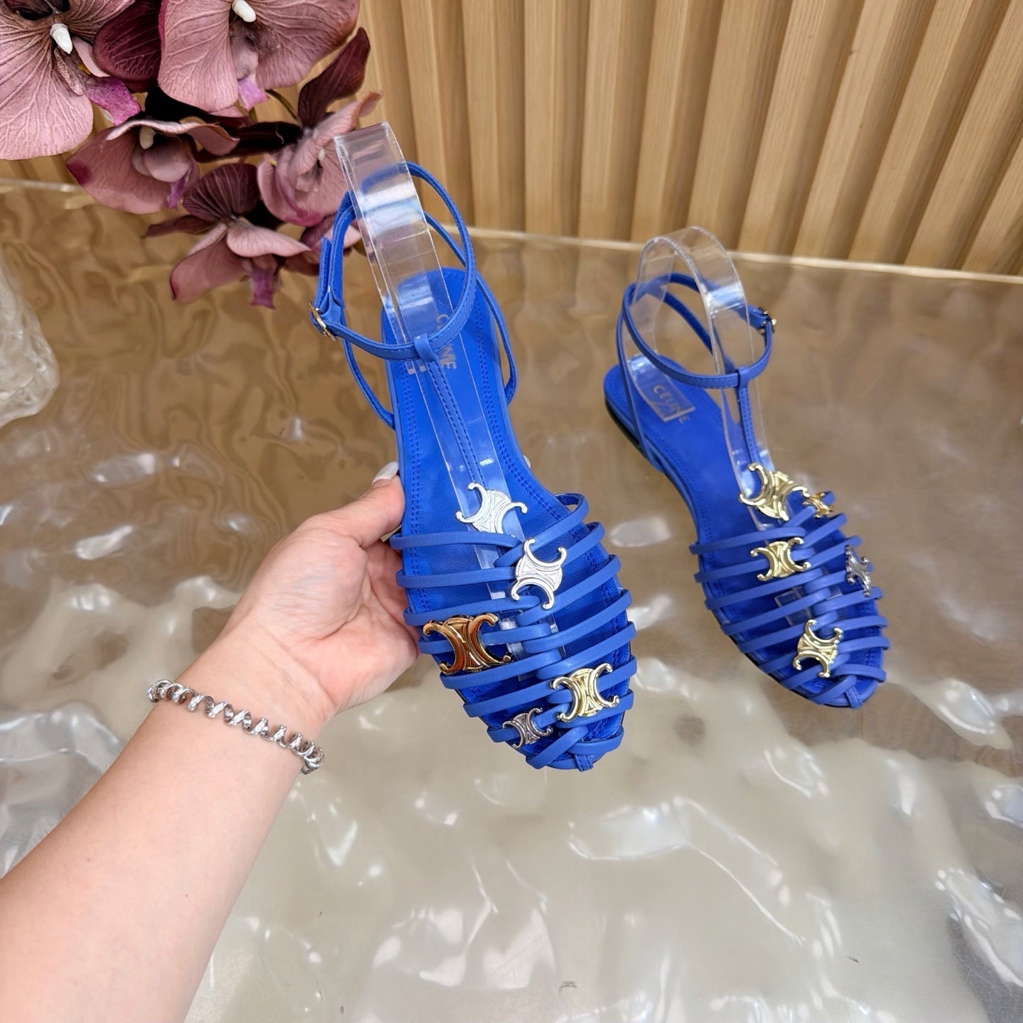 Celine 2026 Arc de Triomphe Cage Flat Sandal Calfskin 228208