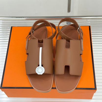HM 26ss Flat Sandals Brown Sheepskin 642793