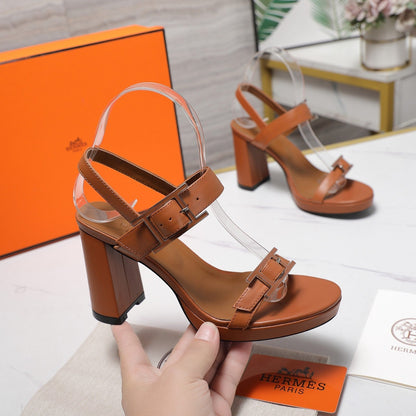 HM 26ss Platform High-Heeled Sandals Sheepskin 601216