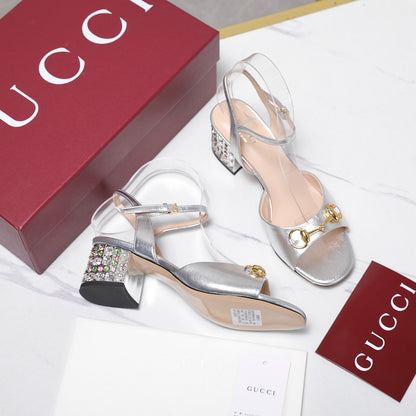 GG 26ss Sandals 55 Sliver Beige Sheepskin 601095