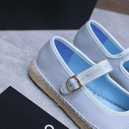 Chanel 2026 Mary Jane Shoes Blue Sheepskin 758385