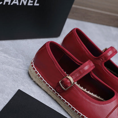 Chanel 2026 Mary Jane Shoes Red Sheepskin 758386